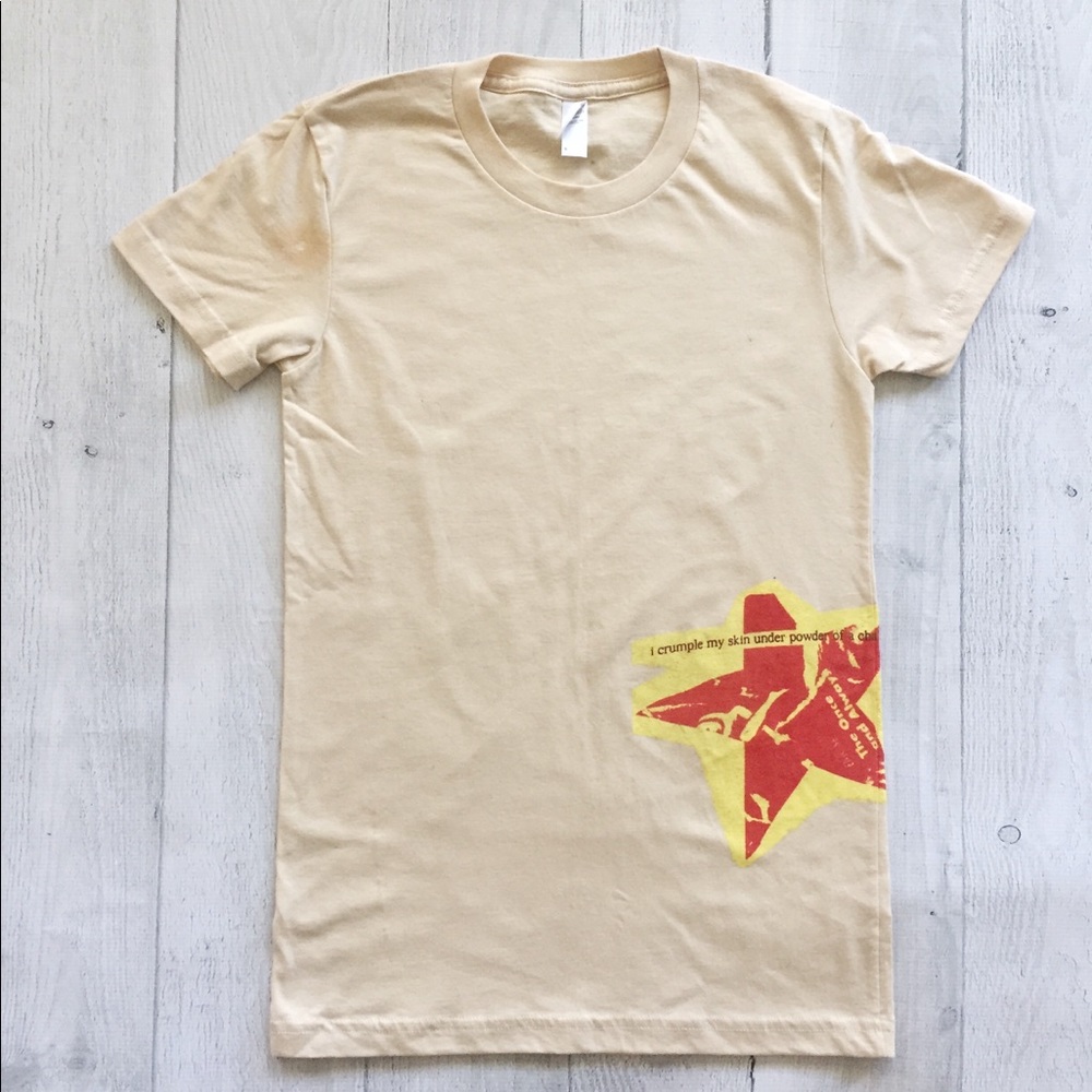American Apparel Beige Print Graphic Tee T Shirt